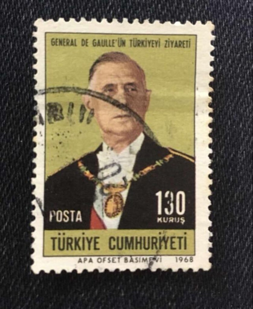 General de Gaulle’ün Türkiye’yi Seyahati 1968 / 1 Adet Pul