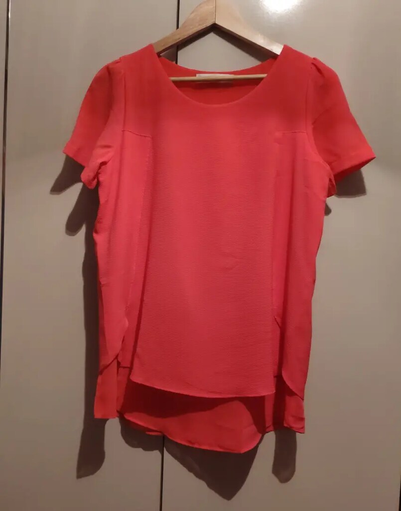 BATİK Krep Kumaş Neon Pembe Bluz 36 38 Beden