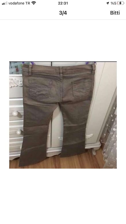 M Beden Bayan İspanyol Paça Pantolon - 3