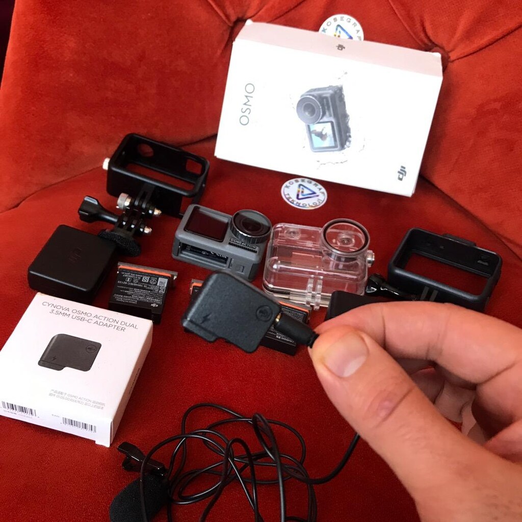 DJI osmo action 1 set harici mikrofon setli 3 batarya ve şarj yuva - 2