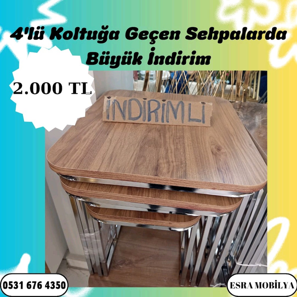 Kampanyalı Nakite Özel Gel Ala Özel Koltuğa Geçe Bilen Sehpa Modellerm - 13
