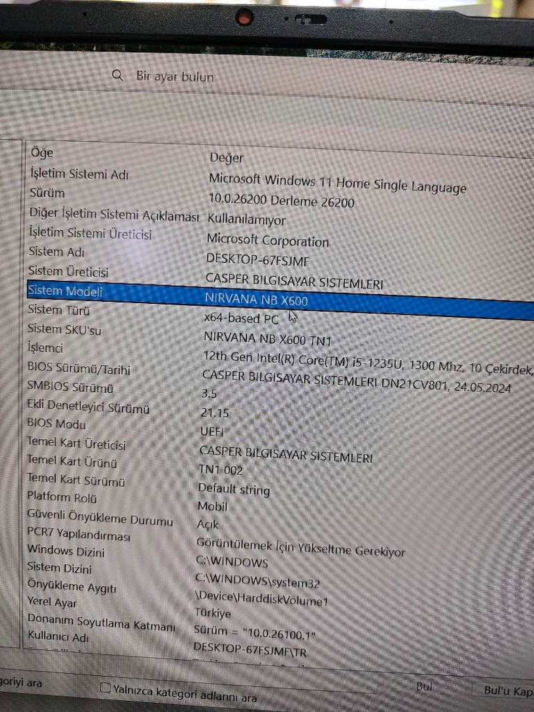 Casper hiç kullanılmamış sıfır ayarında leptop notebook laptop bilgisa - 9