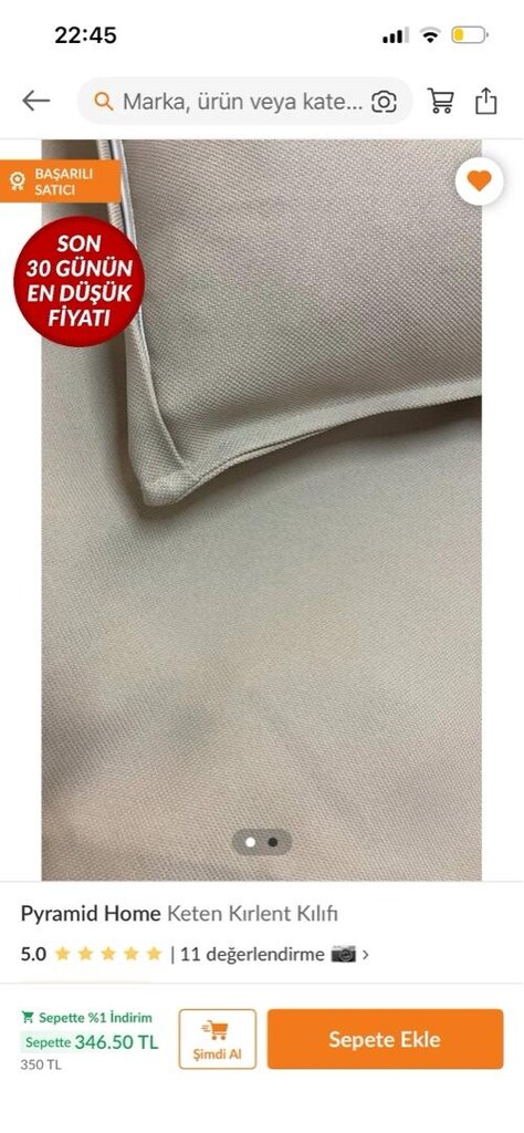 2 Adet Keten Bej Kırlent Kılıfı 45x45 - 5
