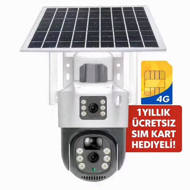 SİM KART HEDİYELİ GÜNEŞ ENERJİ PANELLİ PTZ KAMERA