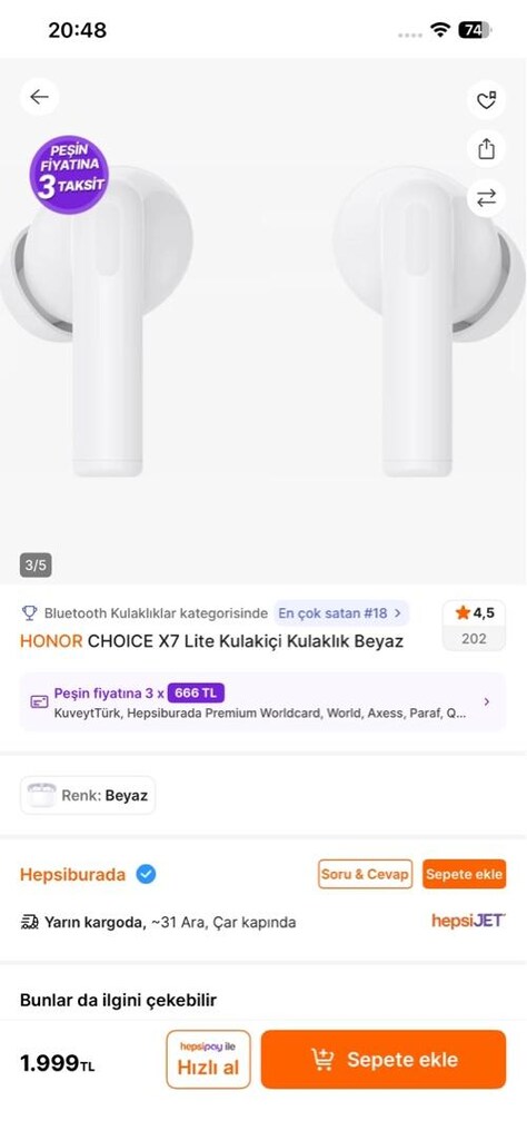 Honor Choice X7 Lite Bluetooth Kulaklık - 3