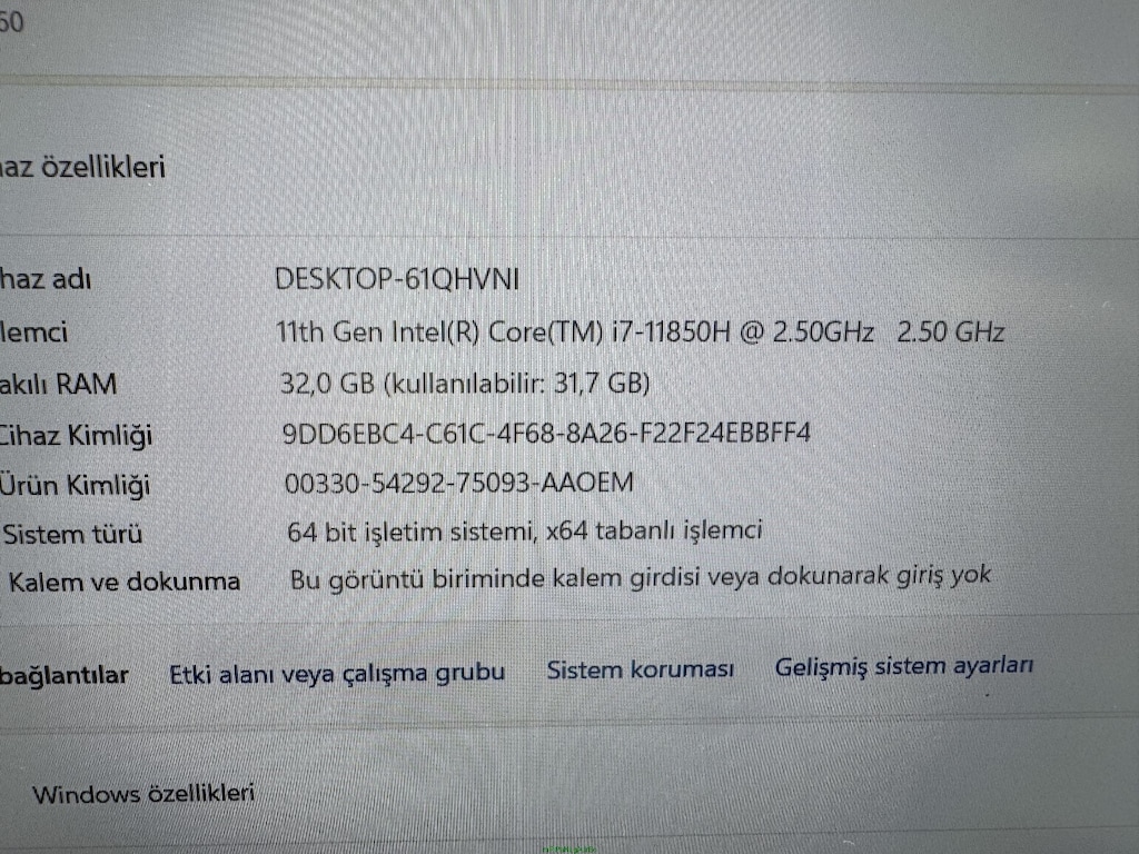 DELL PRECİSİON WORKSTATİON İ7 11. NESİL 32 GB RAM 512 NVME - 4