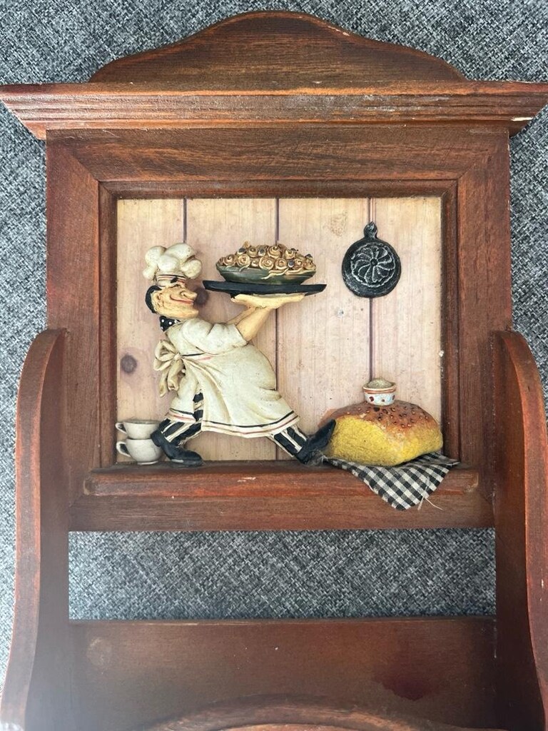 vintage ahşap mutfak duvar askılığı ve raf - 6