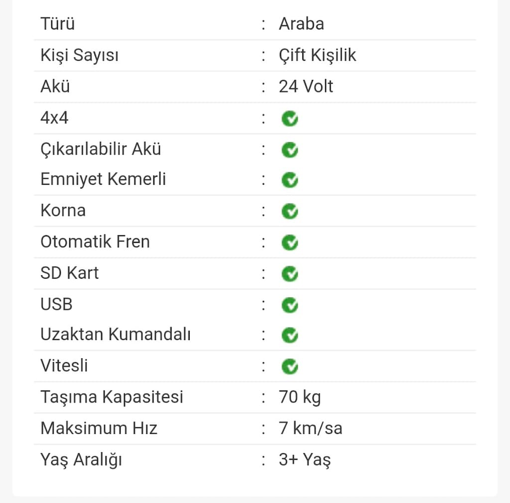 Pilsan 4x4 Akülü Araba (Kumandasız Model) - 4