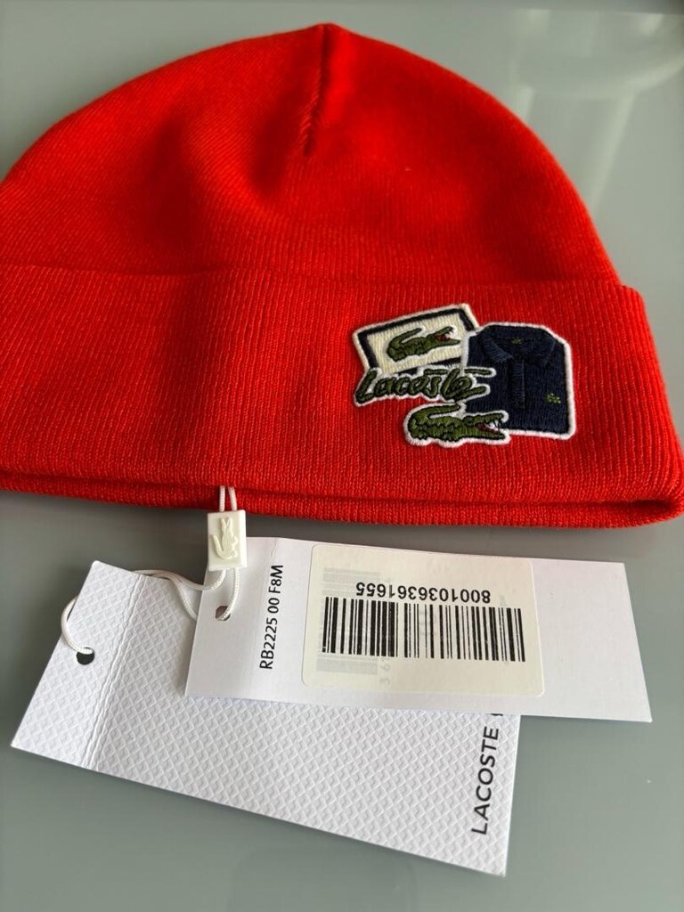 Orijinal lacoste bere unisex kırmızı renk sıfır etiketli - 6