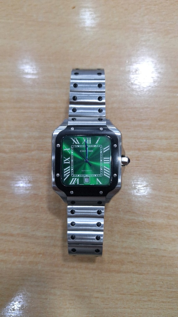 Santos De Cartier Green Dial & Black Bezel - Üst Segment Otomatik
