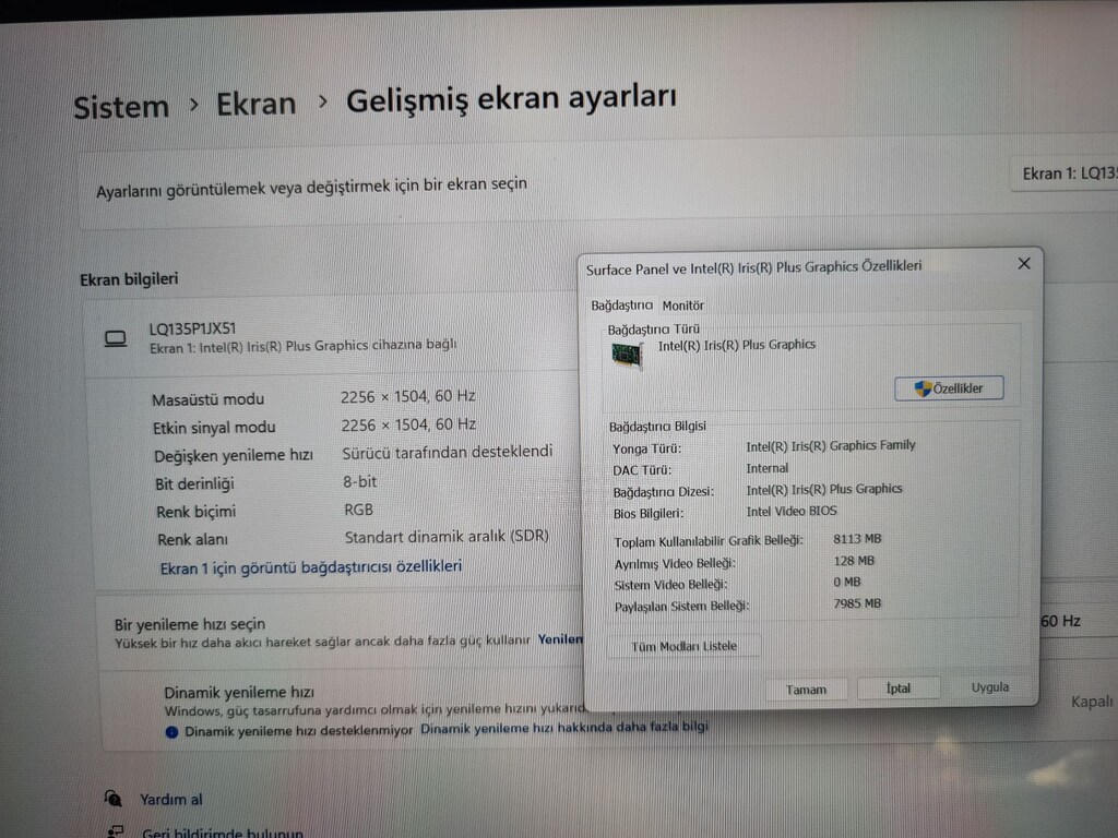 MİCROSOFT SURFACE + İ7 10.NESİL + DOKUNMATİK EKRAN + 16 GB RAM - 9