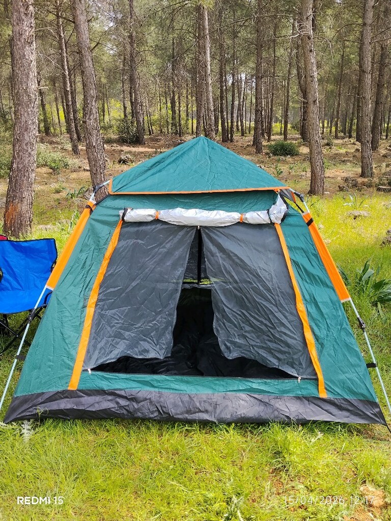 KAMP ÇADIR OTOMATİK KURULUM 240X240X165 4 TARAFI SİNEKLİKLİ 2 KAPI - 3