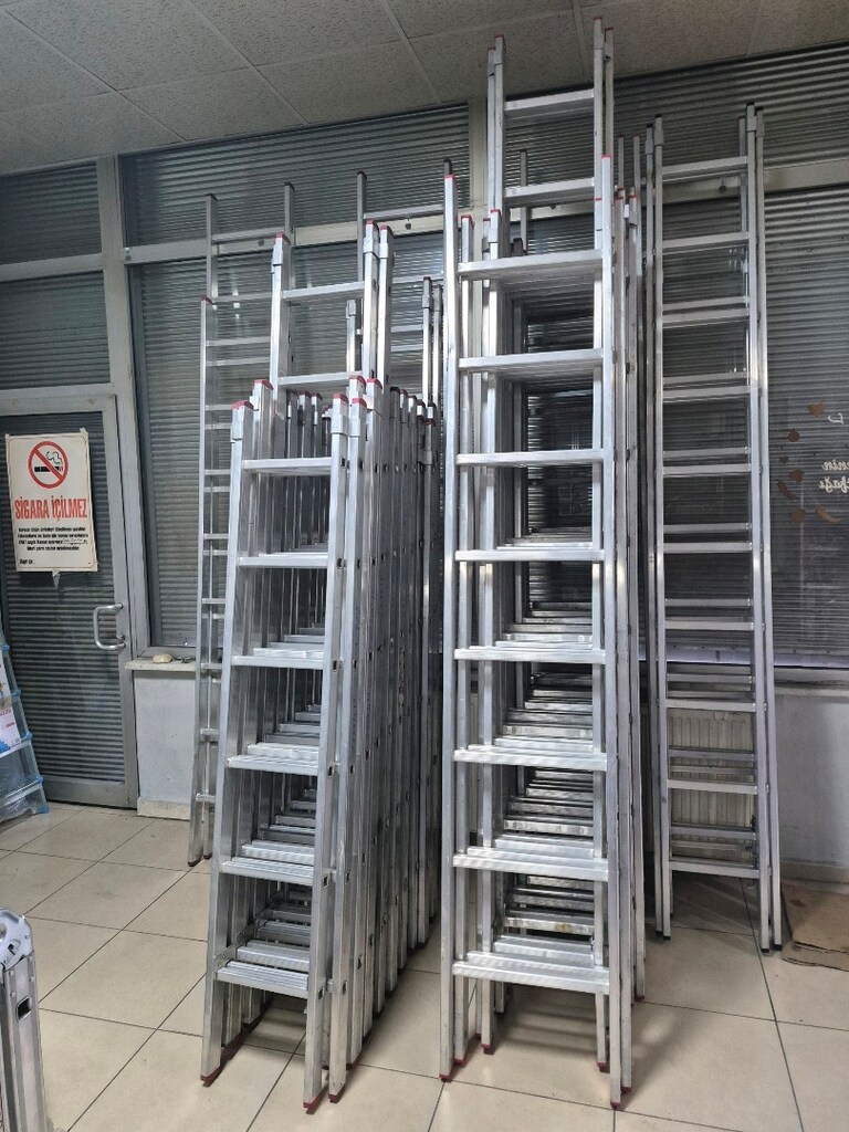 aliminyum sürgülü PTT merdiveni ikinci el çok temiz - 2