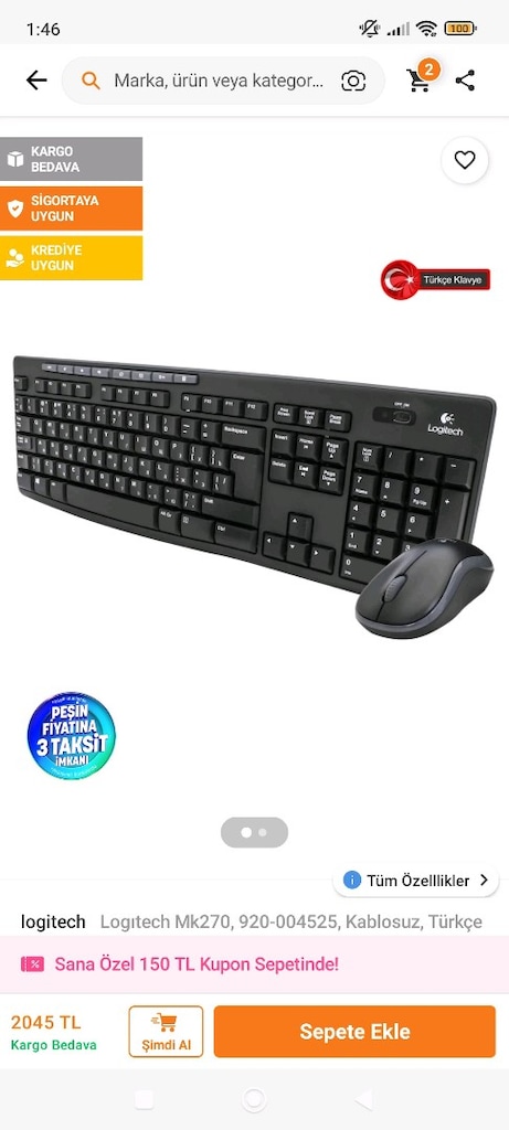 Logitech Siyah klavye temiz Bluetoothlu - 2
