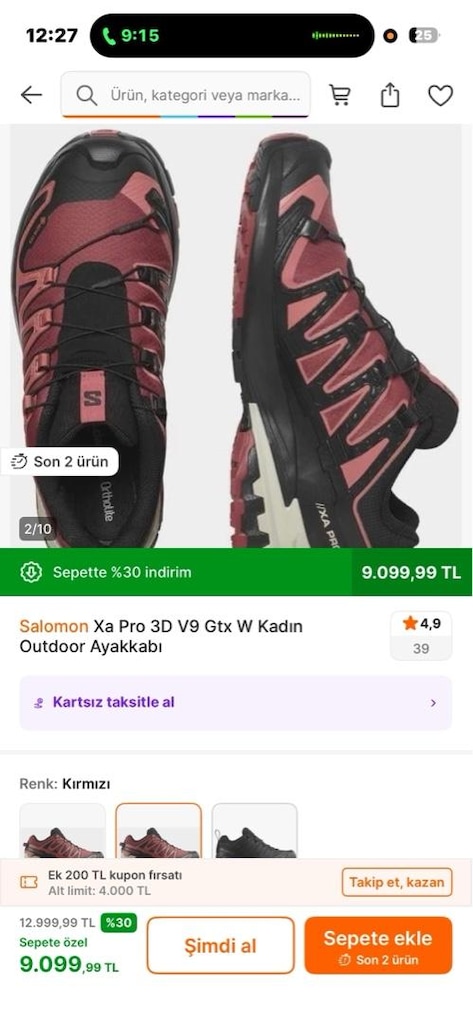 sıfır etiketli salomon outdoor ayakkabı - 3