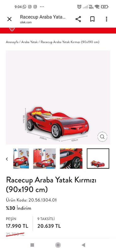 çilek mobilya arabalı yatak - 5