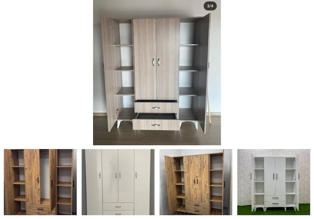 4 kapaklı elbise dolabı yllbrdtefi - 2