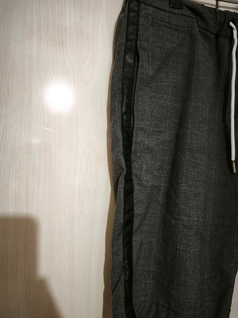 Gri renk kumaş şort XL Beden - 3