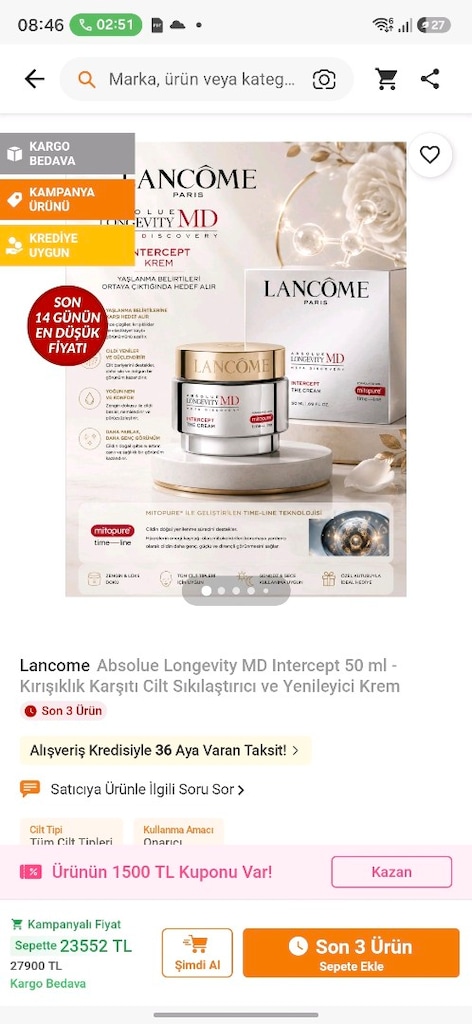 Acil satis Lancome Original krem 15 ml - 2