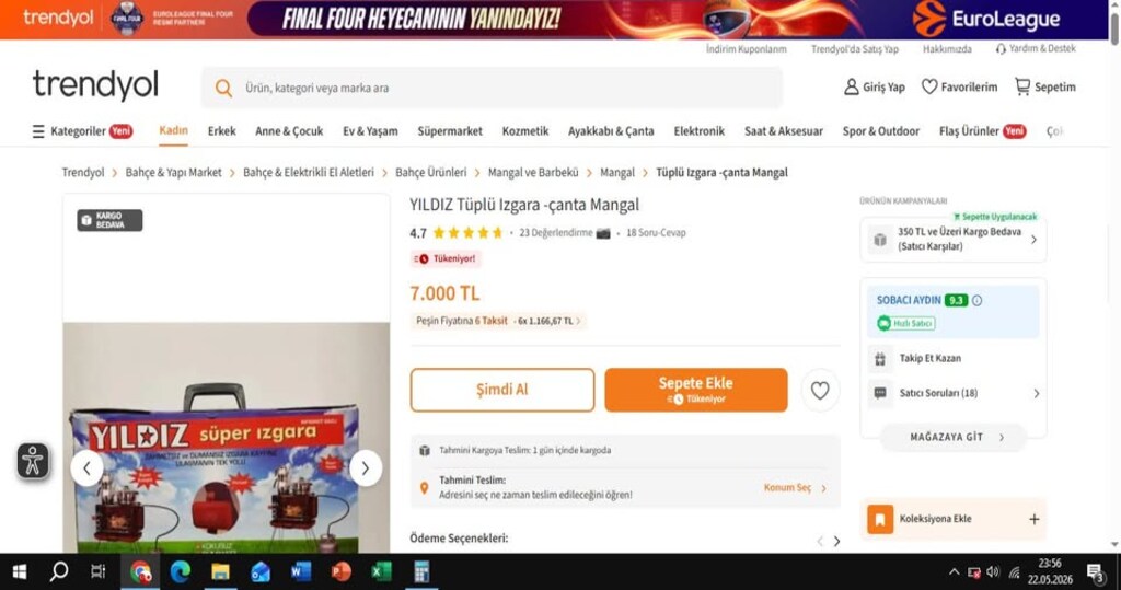 Tüplü Çanta Mangal, Barbekü. Tavuk çevirme aparatı ile. - 5