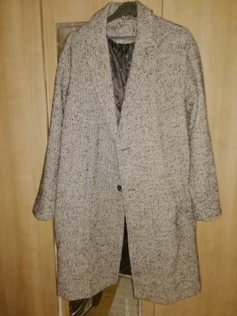 Kışlık yün balık sırtı desenli. Erkek palto - 5