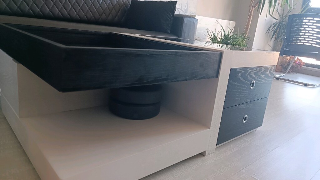 Siyah Camlu 2 bölümlü orta sehpa - 7