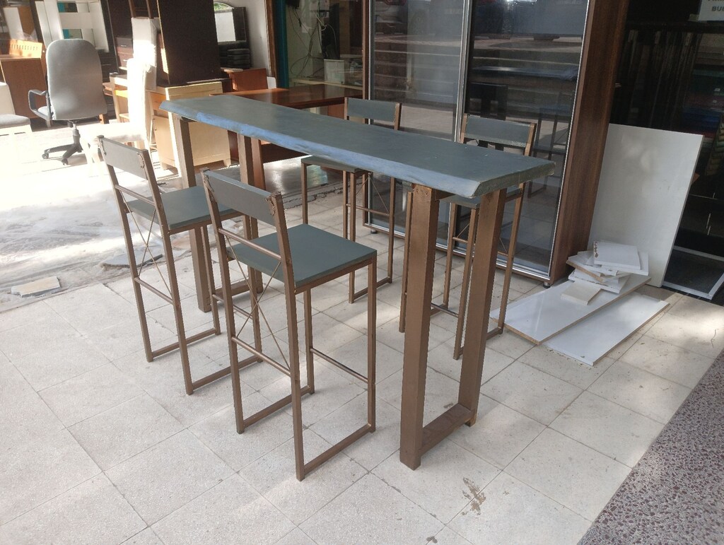 MODERN CAFE BİSTRO TARZI YÜKSEK MASA SETİ - 6
