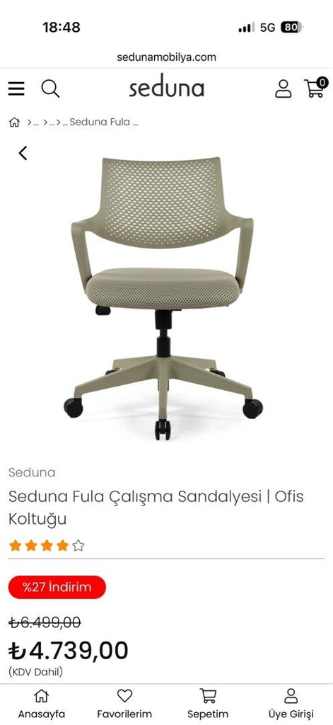 Seduna Fula Çalışma Sandalyesi - 2