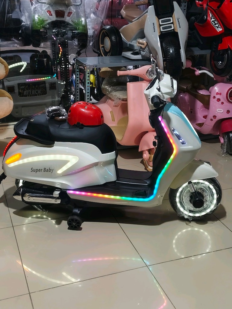 YENİ ÜRÜN MEGA BOY SÜPER BABY KUMANDALI&MANUEL AKÜLÜ ARABA SCOOTER MOT - 4