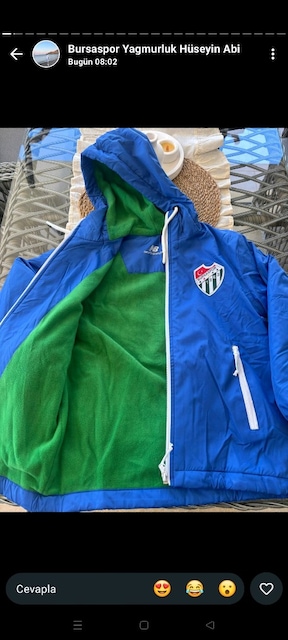 Bursaspor içi Polarlı yağmurluk Mavi