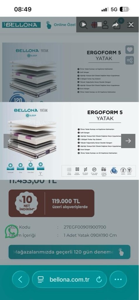 Bellona tek kişilik yatak - 5