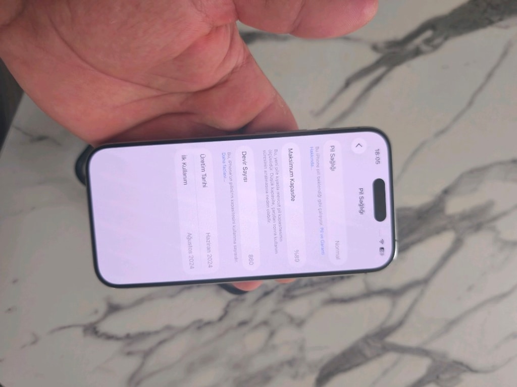 iPhone 15 pro 128 GB çift fiziki hat orjinal seri 60 gün süre var - 7