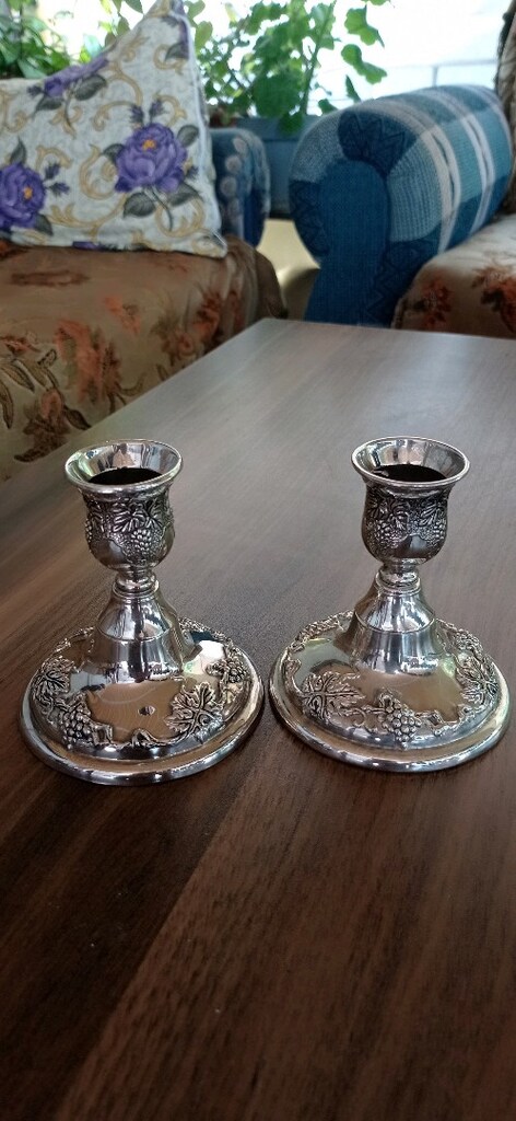 2 ADET GÜMÜŞ ŞAMDAN MUMLUK. - 2