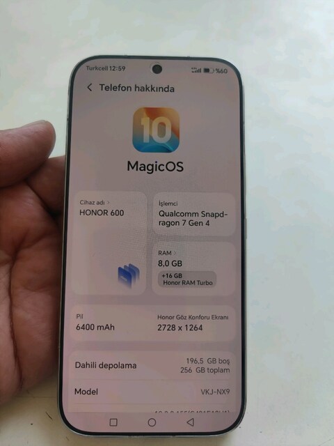 Honor 600 faturalı garantili