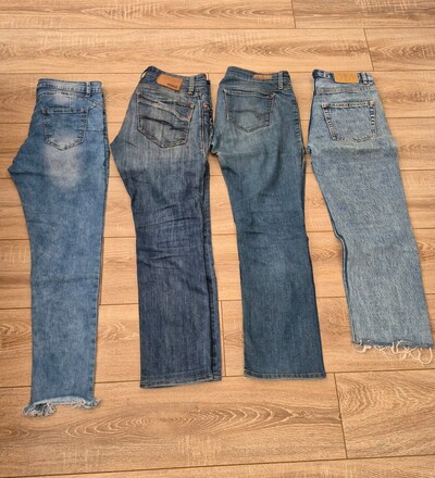 4 adet Jean Kot Pantolon, Mavi, Pull&Bear, 30,32,36, çeşitli stil seçe