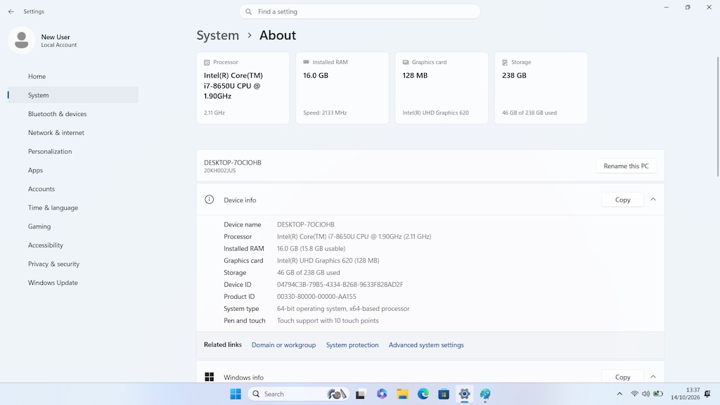 Lenovo X1 Carbon i7 8. Nesil 16GB RAM 256GB SSD Dokunmatik - 11