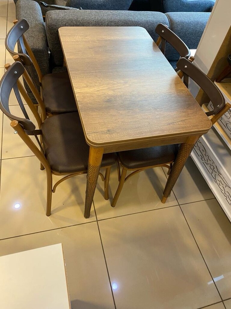Mdf açılabilir yemek masası 4 adet sandalye - 3