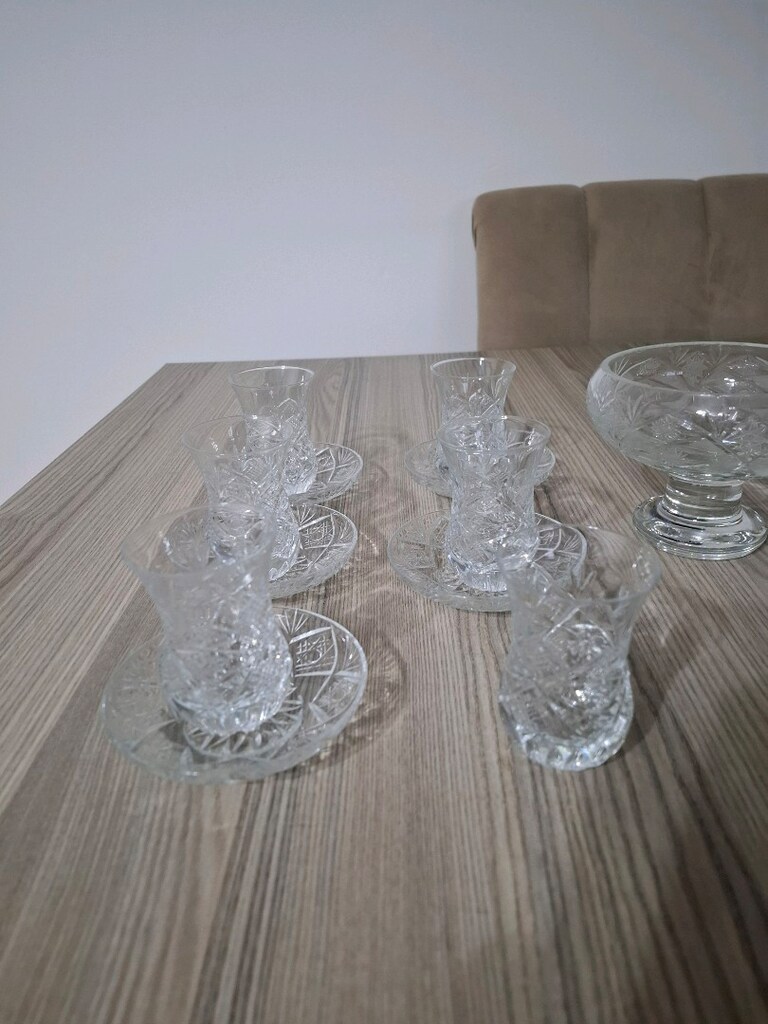 kesme kristal çay bardağı - 4