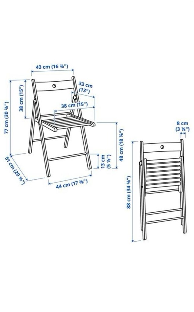 FRÖSVI ikea katlanır sandalye, siyah-knisa koyu gri - 6