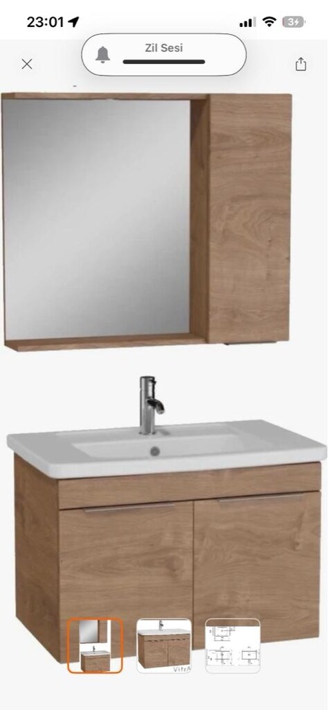 Kapalı kutusunda Vitra Banyo Dolabı Tk.
