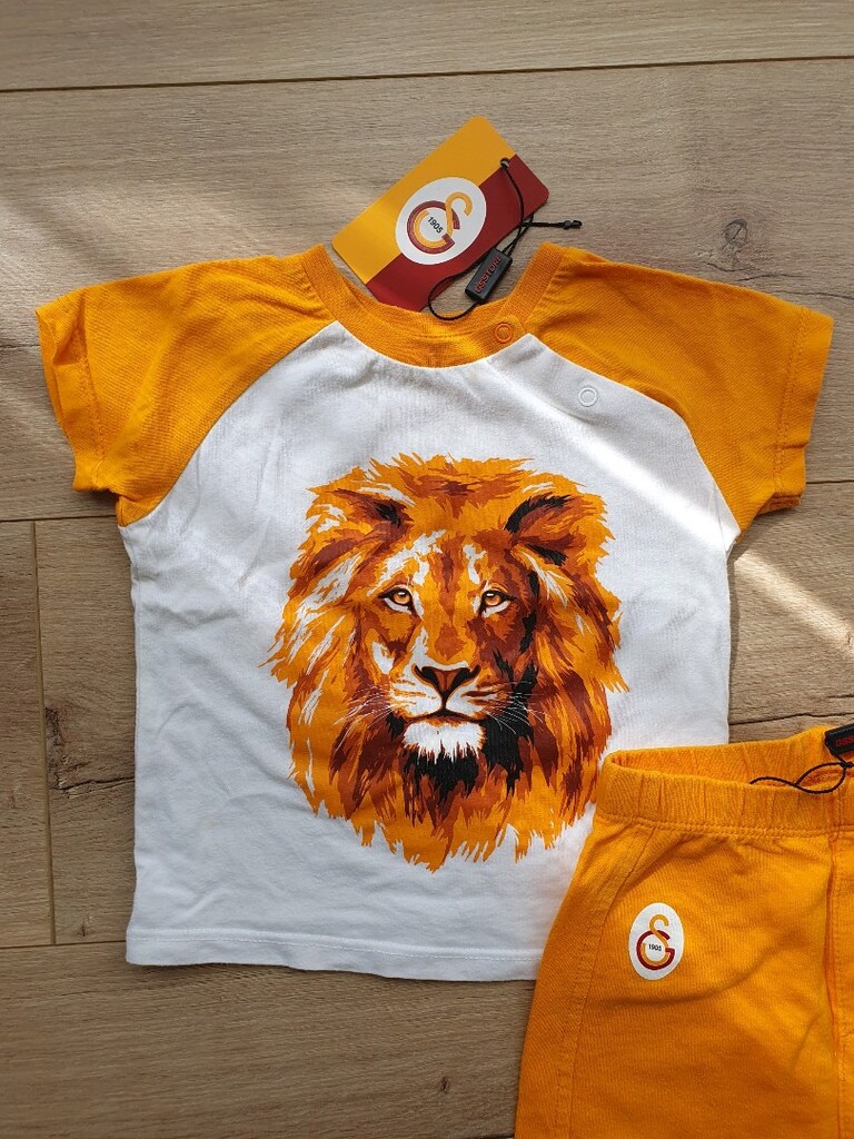 Galatasaray Aslan Baskılı Sarı Bebek Takımı Eşofman Tşört 1 yaş - 4