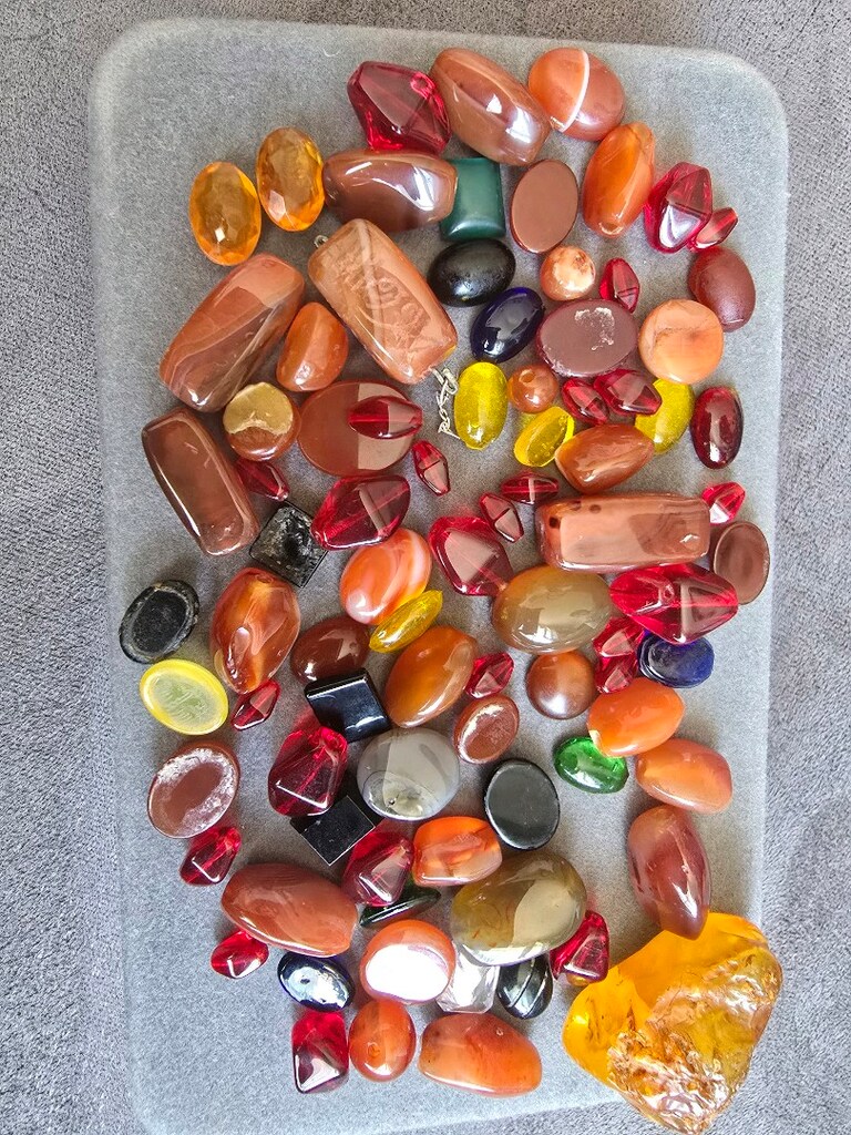 84 adet özel yüzük taşı karışık degerli taşlar - 5