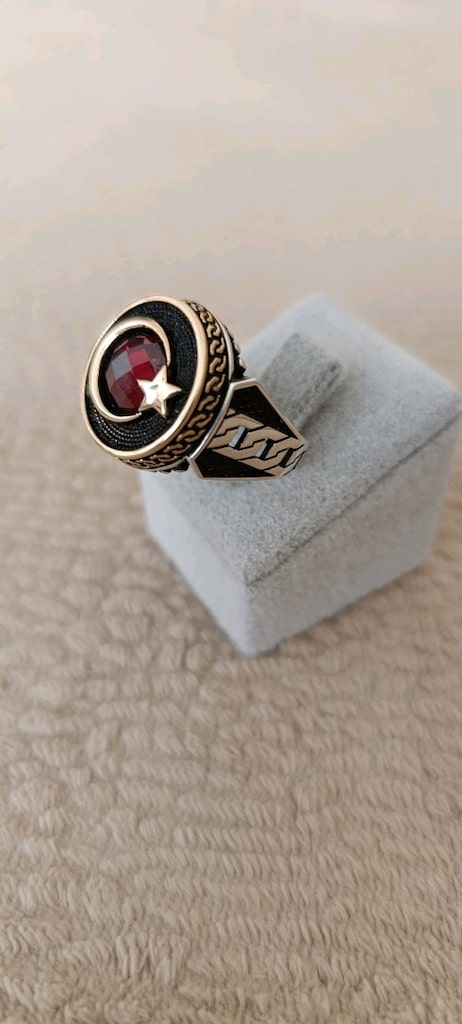 Zirkon Taşlı Ayyıldız 925 Ayar Gümüş Yüzük - 6