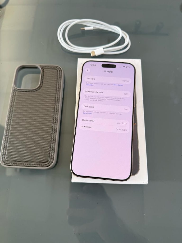 İPHONE 16 PRO MAX 512 GB HAFIZA PİL 93 DEVİR 301 ORJİNAL KUTULU - 9