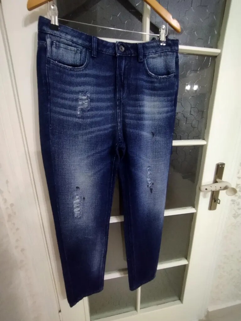 Bayan yırtık kot pantolon sıfır kullanılmamış - 5