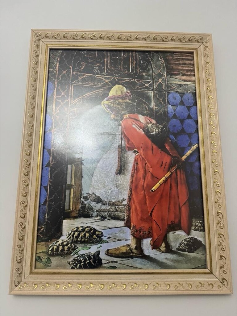 Çerçeveli Kaplumbağa Terbiyecisi Tablo (80*60cm) TAKAS OLUR - 2