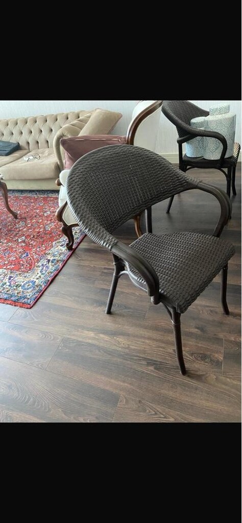 Rattan bahçe mobilya takımı cam masa 6 sandalye - 3