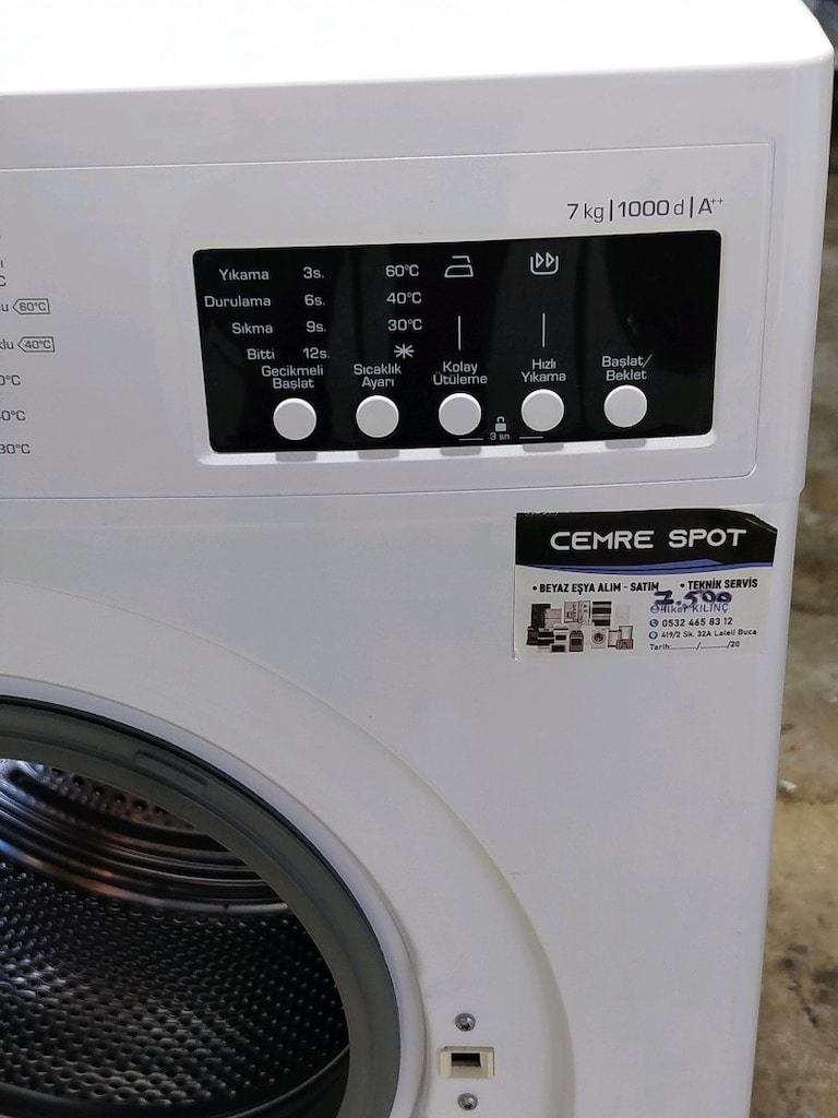 VESTEL 7 KG ÇAMAŞIR MAKİNESİ İZMİR İÇİ 3 AY GARANTİMİZ VARDIR - 7