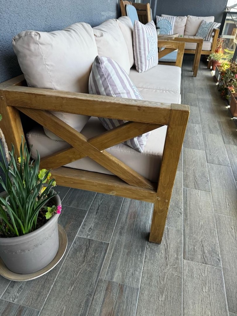 Üçlü su geçirmez kumaştan bahçe balkon koltuğu