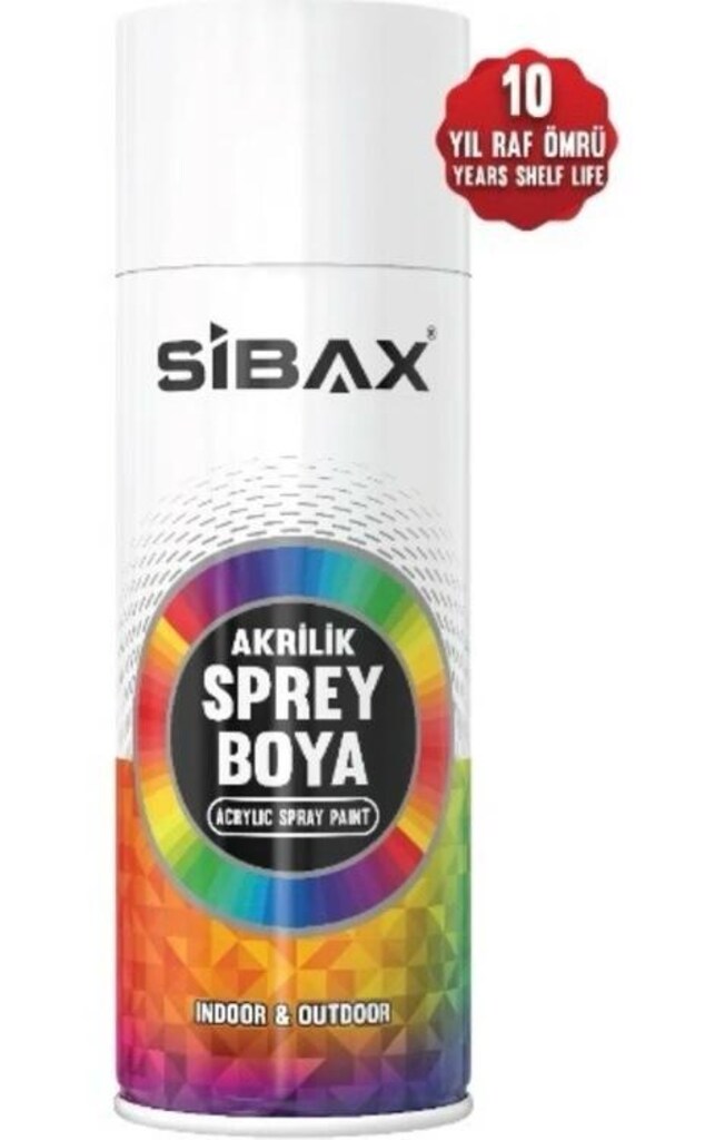 SİBAX AKRİLİK SPREY BOYA 400 ML - MAT BEYAZ (1 KOLİ - 12 ADET) - 2